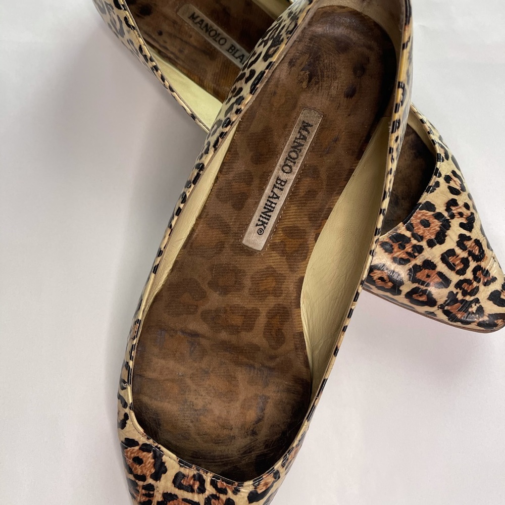 Manolo Blahnik leopard print flats